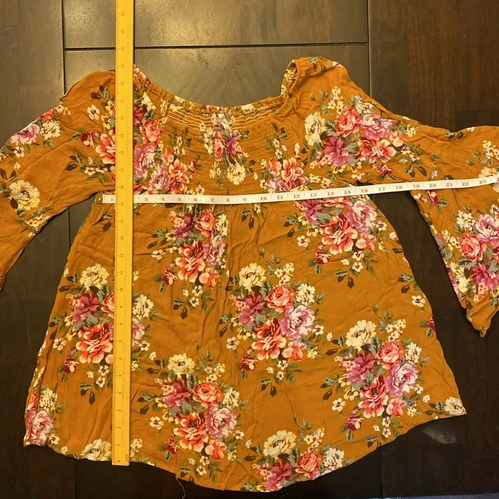 Mittoshop Mustard Floral Bohemian Tunic - Size Large - Picture 6 of 16